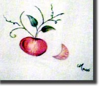 Margherita Costagliola artista di Procida dipinge su stoffa e legno