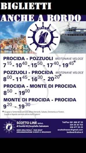 Scotto Line Linee Estive Procida Pozzuoli e Viceversa Estate 2014